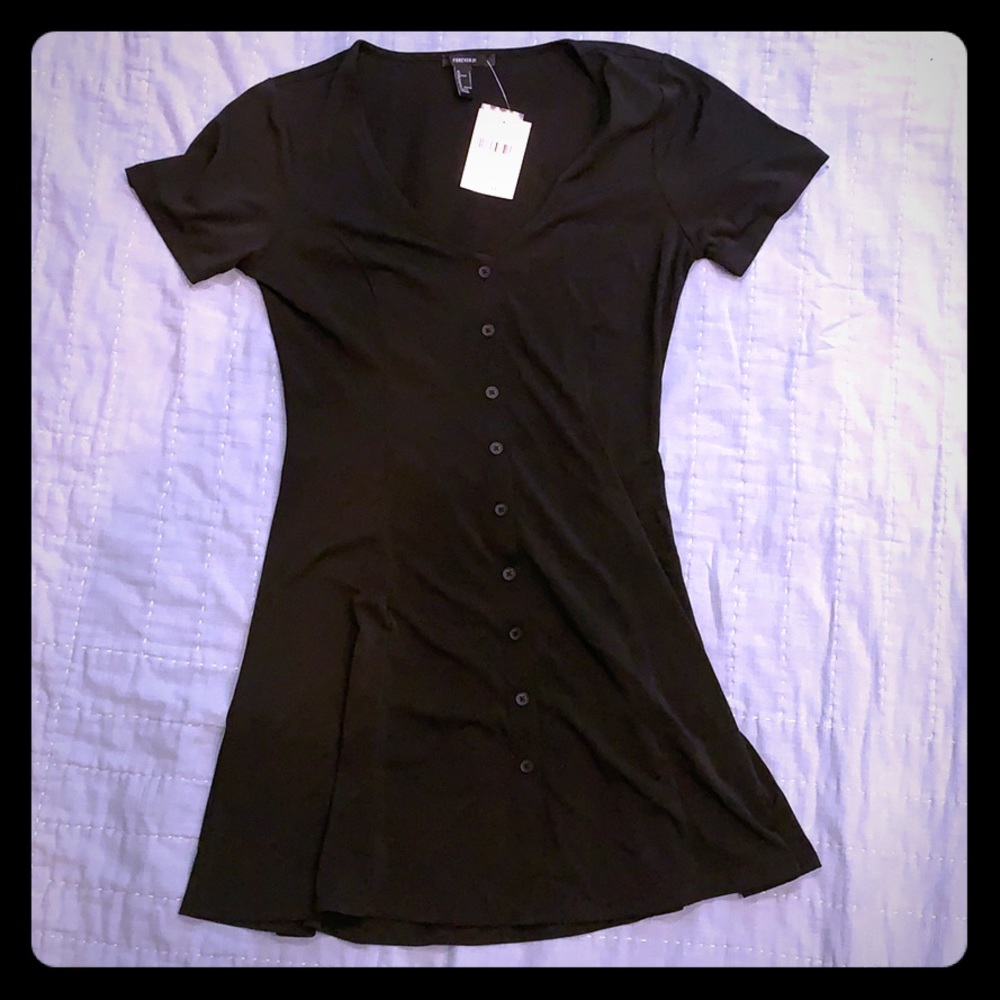 Black button up dress